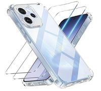 Tentoki Funda para OPPO Reno 15 FS 5G / 15 F 5G, 2 Piezas Cristal Templado | Carcasa Protectora con Cojín de Aire Esquina Integrado, Antichoque, Anti-Amarillo, Transparente
