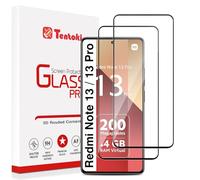 Tentoki Protector de Pantalla para Xiaomi Redmi Note 13/13 Pro 4G / 5G, Cristal Templado, [2 Piezas], Sin burbujas de aire, 0,33 mm, antiarañazos, Dureza 9H, Negro