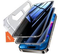 Tentoki Protector Pantalla Privacidad Para iPhone 15 / iPhone 16 | 25°Antiespía, 2 Piezas Cristal Templado de Dureza 9H, Alineación Automática Una Instalación Rápida, Sin Burbujas,6,1 Pulgadas