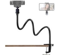 Tentucro Soporte para cámara web, soporte para teléfono de escritorio, cuello de cisne ajustable, soporte de cámara para teléfonos celulares, Logitech Webcam C922 C930e C920S C920 C615, etc. (roscas