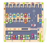Tenuiskft Laberinto Magnetico Montessori Juguetes Niños 3 4 5 Años,Juegos Educativos para Aprender el Alfabeto, Juegos de Motricidad Fina para Aprender el Alfabeto, Regalo para Niños