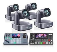 Tenveo 4K PTZ Cámara con NDI(4PCS)+NDI PTZ - Controlador+Mezclador de Video