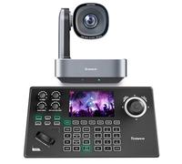 Tenveo 4K PTZ Cámara con Seguimiento por IA de Humanos y Rostros Zoom Óptico 20X+Controlador de Joystick de cámara PTZ