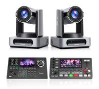 Tenveo Cámara PTZ 4K@60FPS, Zoom óptico 30x, CMOS 1/1,8″ 8,42MP（VX30M Ultra*2）+Controlador de Joystick de cámara PTZ+ Mezclador de Video