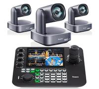 Tenveo Cámara PTZ 4K NDI y Seguimiento AI - Zoom óptico de 12x（3PCS） NDI PTZ - Controlador