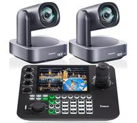 Tenveo Cámara PTZ 4K NDI y Seguimiento AI - Zoom óptico de 12x NDI PTZ - Controlador de Palanca de Mando para cámara