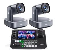 Tenveo Cámara PTZ 4K Seguimiento AI Humano y Facial（2PCS） KB300PRO NDI PTZ - Controlador de Palanca de Mando para cámara