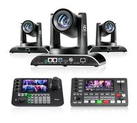 Tenveo NDI Cámara PTZ Zoom Óptico 30X（3PCS）+NDI PTZ - Controlador+Mezclador de Video