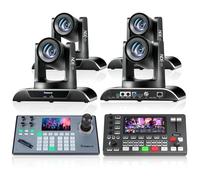 Tenveo NDI Cámara PTZ Zoom Óptico 30X(4PCS)+NDI PTZ - Controlador+Mezclador de Video