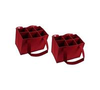 TENYELE 2 soportes de fieltro para botellas de vino, 6 compartimentos con diseño a prueba de golpes y asa reutilizable para transportar portadores de vino de fieltro para fiestas, a, Talla única, Mass