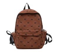 TENYELE Elegante mochila de pana para estudiantes universitarios, bolsa de escuela, mochila informal de gran capacidad para diferentes ocasiones, lindos arcos, marrón