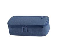 TENYELE Estuche escolar de 2 capas para lápices, organizador de lápices de gran capacidad para gomas de borrar, marcadores, tijeras, azul marino