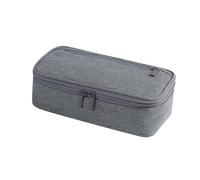 TENYELE Estuche escolar de 2 capas para lápices, organizador de lápices de gran capacidad para gomas de borrar, marcadores, tijeras, gris