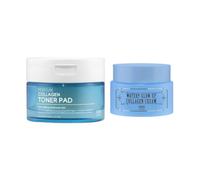 tenzero - Moisture Collagen Toner Pad - 160g / 70pcs (1ea) X Watery Glow Up Collagen Cream - 80g (1ea)