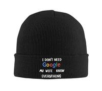 TENZKUIH No Necesito Que mi Mujer lo sepa Todo Gorros Tejidos Gorros de Hombre Gorros Unisex Gorros de Cabeza de otoño Gorros de Gorro