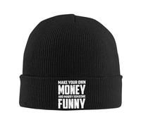TENZKUIH Retro Haz tu Propio Dinero y Cásate con Alguien Divertido Gorro de Punto Otoño Cita de Moda Gorra Femenina Masculina Acrílica