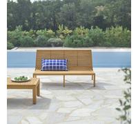 Teo - Banco de jardín bajo de teca maciza H 75 x B 145 x T 79 cm