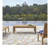 Teo - Mesa de centro de jardín de teca maciza H 35 x B 120 x T 60 cm