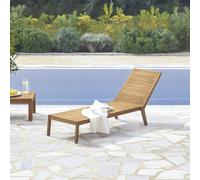 Teo - Tumbona de jardín de teca maciza H 76 x B 66 x T 190 cm
