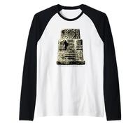 Teocalli de la Guerra Sagrada Azteca Antigua Mesoamérica Camiseta Manga Raglan