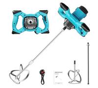 Teodute 3500W Portátil Mezcladora de Mortero, 6 Velocidades Variables, Max 1500 RPM (r/min), Hormigoneras Electricas para Mezclar Yeso Pintura Cemento Mortero etc