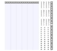 Teodute 6 tiras de PVC para puerta de 90 x 210 cm, 1,2 mm de grosor, cortina térmica con accesorios de montaje para almacén, garaje, supermercado y frigorífico