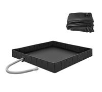 Teodute Base de Ducha Plegable, 104x104x13cm Gran Capacidad Disco de Ducha Portátil, Base de Ducha de Campamento con 1 Metro Drenaje, para Acampar Playa y Duchas Aire Libre