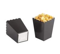 Teogneot Cajas para palomitas de maíz, bolsas de cartón, contenedores para cumpleaños, noches de cine, carnaval, cine, fiestas, color negro