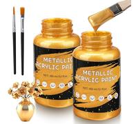 Teokantz 300 ml Pintura Dorada,Pintura Acrílica Dorada Metálica, Brillante Pinturas Dorada Artísticas para Manualidades, Lienzo, Madera, Arcilla, Tela, CeráMica, Piedra, Vidrio