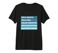 Teología Reformada Diseño Cinco Solas | Arte de Fe Protestante Camiseta Premium