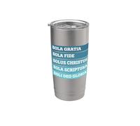 Teología Reformada Diseño Cinco Solas | Arte de Fe Protestante Vaso térmico de acero inoxidable de doble pared