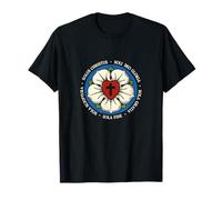 Teología Reformada Five Solas Cruz Luterana Flor Cristiana Camiseta