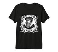 Teología reformada Lista traviesa Diseño John Calvin Navidad Camiseta Premium