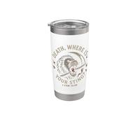 Teología Reformada Muerte ¿Dónde está tu aguijón 1 Cor 15:55 Vaso térmico de acero inoxidable de doble pared
