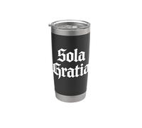 Teología Reformada Sola Gratia Calvinist Christian Design Vaso térmico de acero inoxidable de doble pared