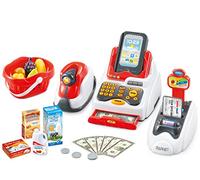 Teorema 66931 - Juego de Compras para niños con escáner, Mano y Caja registradora, Efectos Luminosos y Sonidos, con Cesta de la Compra y Alimentos realistas