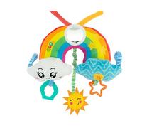 Teorema - Caja de música para bebé, arco iris con masajeador de encías, ganchos, espejo y melodía para la cuna