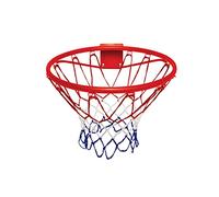 Teorema - Canasta de Baloncesto de Metal con Red, diámetro 42 cm, balón de 20 cm e inflador incluidos, Unisex, Rojo