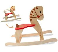 Teorema Giocattoli Caballo balancín para niños de Madera con Anillo de Seguridad, Carga máx. 35 kg, marrón y Rojo 40612