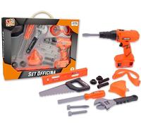 Teorema Giocattoli, Juego de Taller, Caja de Herramientas para niños con Taladro a batería, Banco de Trabajo de Juguete portátil con Accesorios, niños a Partir de 3 años