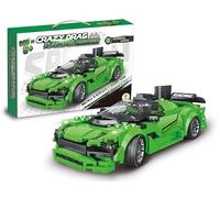 Teorema Giocattoli, Máquina de construcción, 398 Piezas, Juego de construcción de Coches de Carreras Verde, Juego Stem para niños a Partir de 5 años con Ladrillos compatibles, Idea Regalo cumpleaños