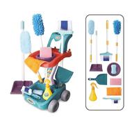Teorema Giocattoli, Maxi Carro de Limpieza para niños con Escoba de Juguete y recogedor, Juego de Limpieza de Juguete Completo con Accesorios, Escoba Infantil Juego, Altura 51 cm, Juego Completo con