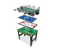 Teorema Giocattoli - Mesa de Juego 4 en 1 de Madera, futbolín, Ping Pong, Air Hockey, Billar, Dimensiones 96 x 86 x 68, 67359
