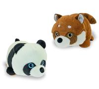 Teorema Giocattoli, Peluche reversible 2 en 1 Panda y mapache, muñeco suave para recién nacidos, se gira y transforma, juego ecológico seguro 0 + meses, idea de regalo para nacimiento, 22 x 33 x 17 cm