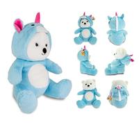 Teorema Giocattoli, Peluche transformable 2 en 1 Oso y Unicornio, Peluche Suave para bebés, Seguro 0 + Meses, Juego de bebé ecológico, Idea Regalo Nacimiento y Eventos Especiales, Altura 30 cm