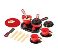 Teorema Giocattoli-Teorema-Juego de cacerolas de Juguete para niños con hornillo de 2 Fuegos, Utensilios y Accesorios, Color Rojo/Negro SRL 68798