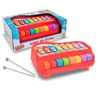 Teorema Giocattoli, Xilófono Juguete para Niños, Xilófono Niños 1 Año 2 en 1 con Teclas Piano, Primer Instrumento Musical para Bebés con Palillos Incluidos, Color Aleatorio (Rojo/Azul)