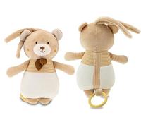 Teorema GOGO - Caja de música con Osito de Peluche Suave con Nana, para Colgar en Cuna, Cochecito o Cuna, Juego sonoro para bebés 0+ Meses, 21 cm