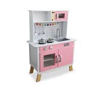 Teorema Hecho de Madera - Cocina de Juguete de Madera Grande para niños con Accesorios, Cocina Completa con Horno y microondas, Juego de rol para niña 3+ años (68 x 30 x 89,5 cm)