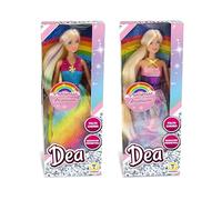 Teorema - Muñeca Diosa Princesa arcoíris - Altura 31 cm - Pelo denso y Rodillas Plegables
